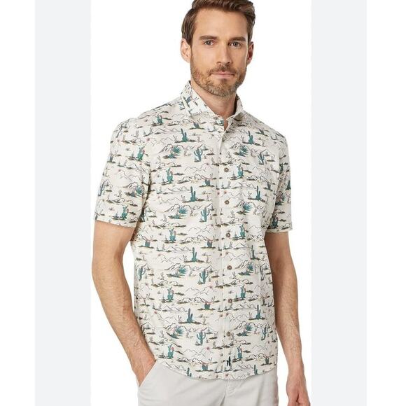 Johnnie-O Ezekial Hangin' Out Button Up Shirt Western Print Size Medium - Picture 1 of 7